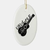 Ukulele Text und Bild Keramikornament (Rechts)