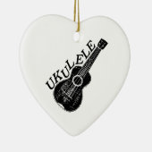 Ukulele Text und Bild Keramikornament (Rechts)