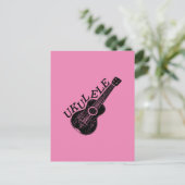Ukulele Text und Bild Postkarte (Stehend Vorderseite)