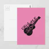 Ukulele Text und Bild Postkarte (Vorne/Hinten)