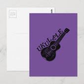 Ukulele Text und Bild Postkarte (Vorne/Hinten)