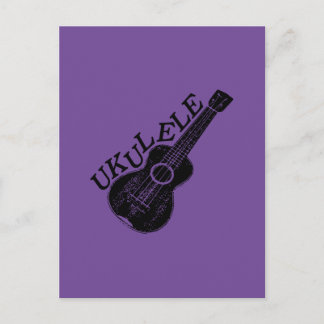 Ukulele Text und Bild Postkarte