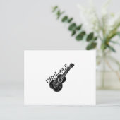 Ukulele Text und Bild Postkarte (Stehend Vorderseite)