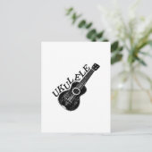 Ukulele Text und Bild Postkarte (Stehend Vorderseite)