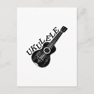 Ukulele Text und Bild Postkarte