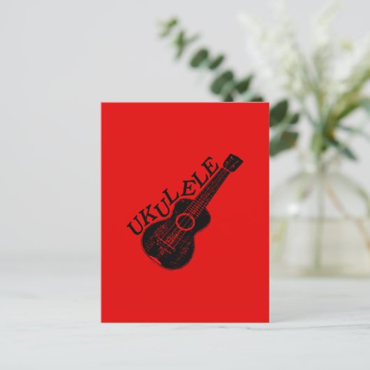 Ukulele Text und Bild Postkarte (Stehend Vorderseite)