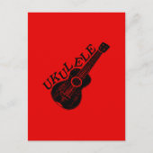 Ukulele Text und Bild Postkarte (Vorderseite)