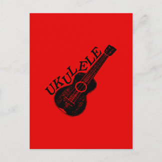 Ukulele Text und Bild Postkarte