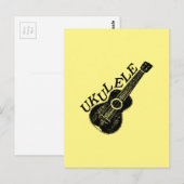Ukulele Text und Bild Postkarte (Vorne/Hinten)