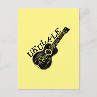 Ukulele Text und Bild Postkarte