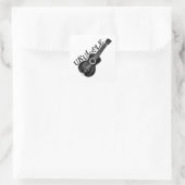 Ukulele Text und Bild Quadratischer Aufkleber (Tasche)