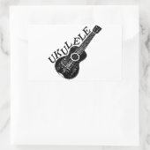 Ukulele Text und Bild Rechteckiger Aufkleber (Tasche)