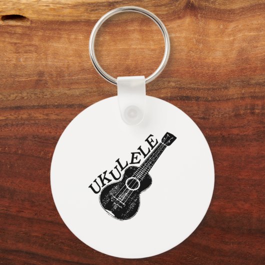 Ukulele Text und Bild Schlüsselanhänger (Vorderseite)