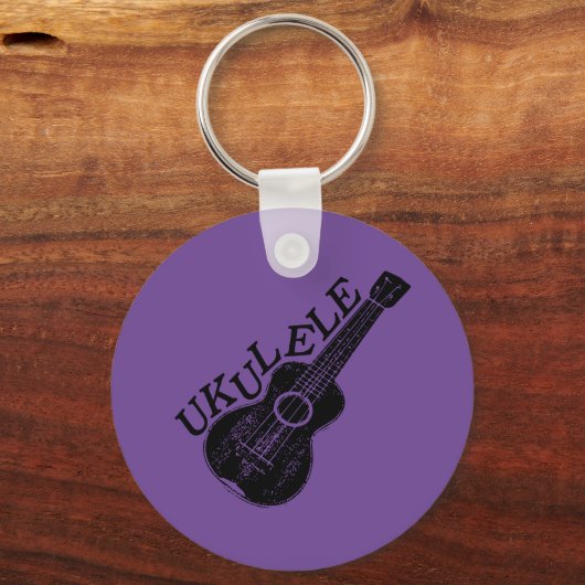 Ukulele Text und Bild Schlüsselanhänger (Vorderseite)