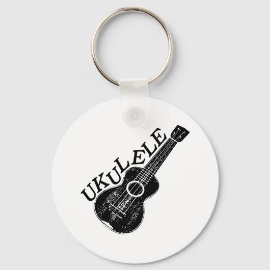 Ukulele Text und Bild Schlüsselanhänger (Vorderseite)
