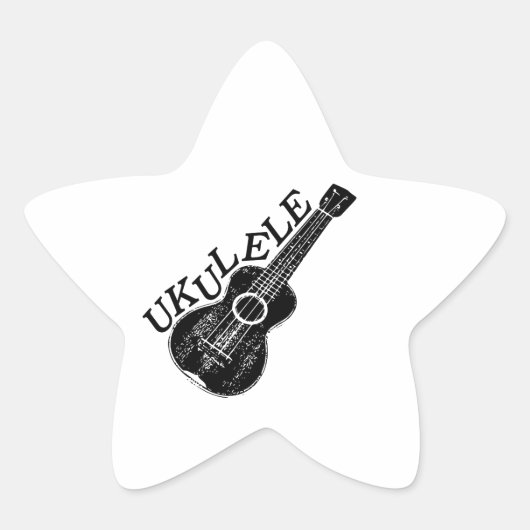 Ukulele Text und Bild Stern-Aufkleber (Vorderseite)