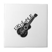 Ukulele Text und Bildplatz Fliese (Vorderseite)