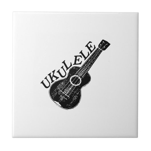 Ukulele Text und Bildplatz Fliese (Vorderseite)