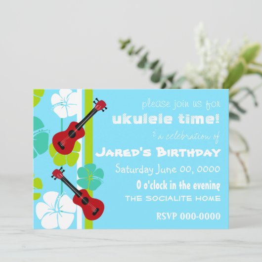 Ukulele Time! Einladung (Stehend Vorderseite)