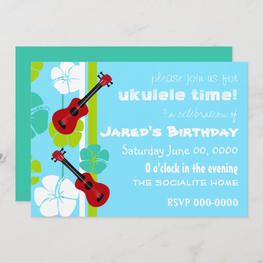 Ukulele Time! Einladung (Vorne/Hinten)