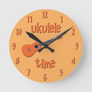 Ukulele Time Runde Wanduhr