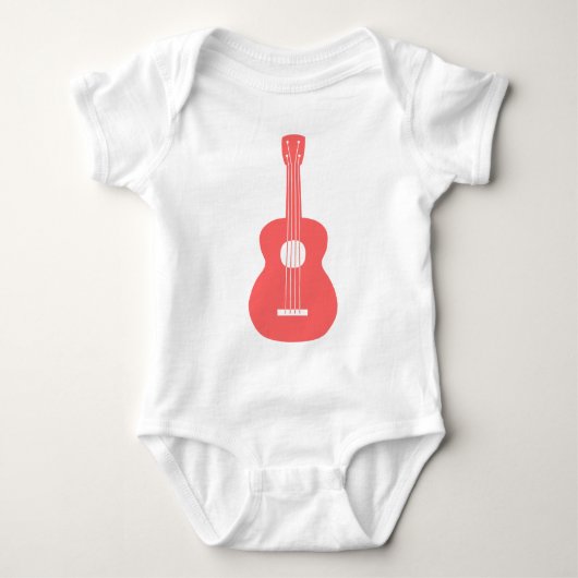 Ukulele - Tropisches Rosa Baby Strampler (Vorderseite)