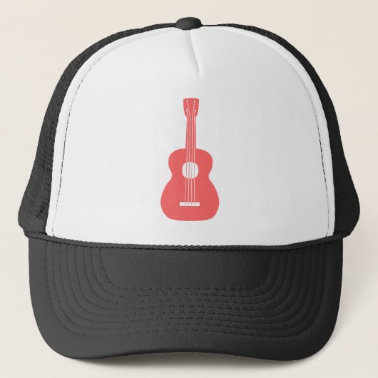 Ukulele - Tropisches Rosa Truckerkappe (Vorderseite)