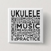 Ukulele Typografie Button (Vorderseite)