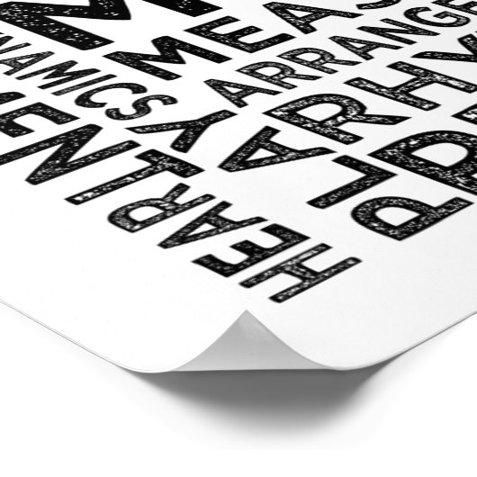 Ukulele Typografie Poster (Ecke)