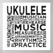Ukulele Typografie Poster (Vorne)