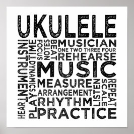 Ukulele Typografie Poster