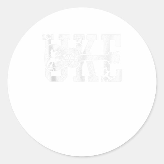 Ukulele UKE Hawaiian Hawaii Ukulele Player Runder Aufkleber (Vorderseite)