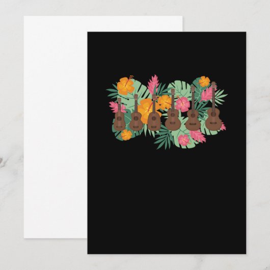 Ukulele Uke Instrument Akustik Gitarre Geschenk Einladung (Vorne/Hinten)