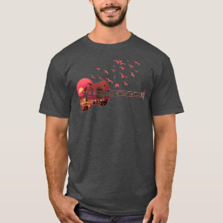 Ukulele Uke Scenic Sunshine Sunset Landscape T-Shirt