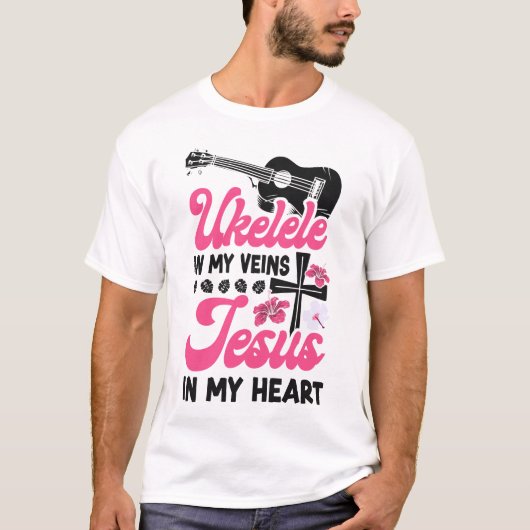 Ukulele Ukulele in meinen Adern Jesus in meinem He T-Shirt (Vorderseite)