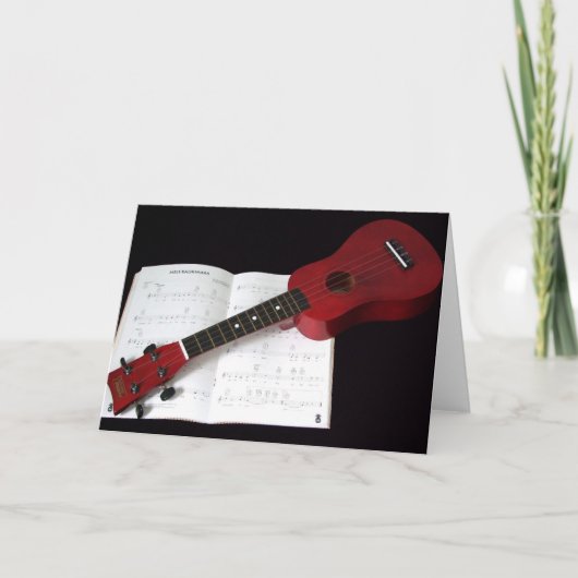 Ukulele und Songbook Feiertagskarte (Vorderseite)