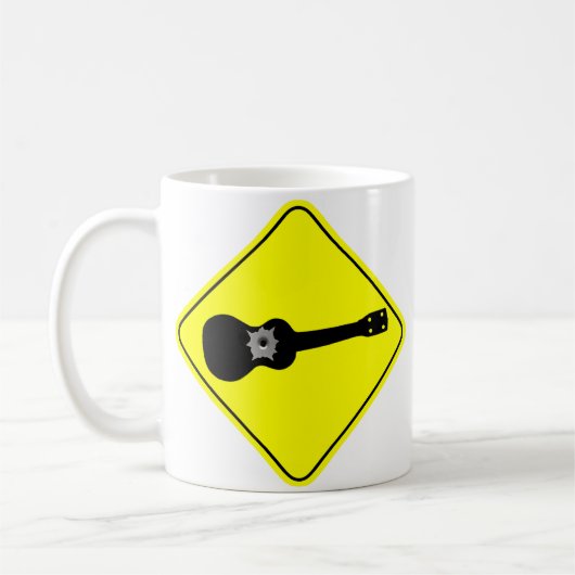 Ukulele-Verkehrsschild-Tasse Kaffeetasse (Links)