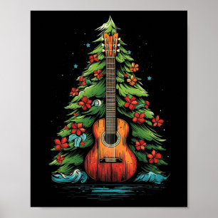 Ukulele Weihnachtsmusik Grafische T-Shirts für Män Poster