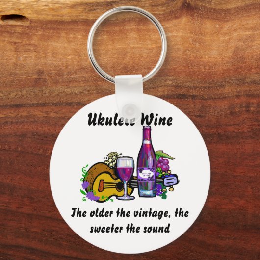 Ukulele Wine Schlüsselanhänger (Vorderseite)