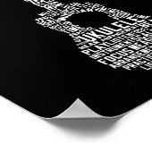 Ukulele Word Cloud Ukulele Player Hawaiian Poster (Ecke)