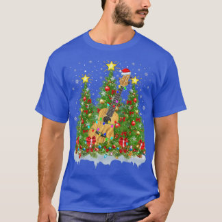 Ukulele Xmas Lights Santa Ukulele Weihnachtsbaum T-Shirt