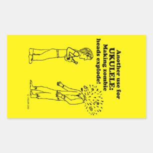 Ukulele Zombie Explode Rechtecksticker Rechteckiger Aufkleber