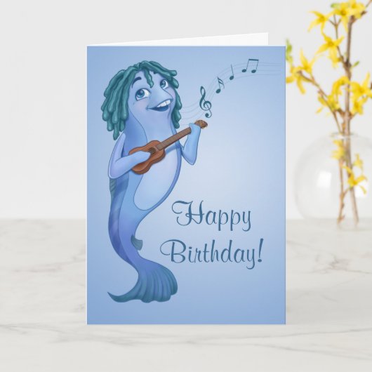 Ukulelefish Greeting Card Karte (Gelbe Blume)