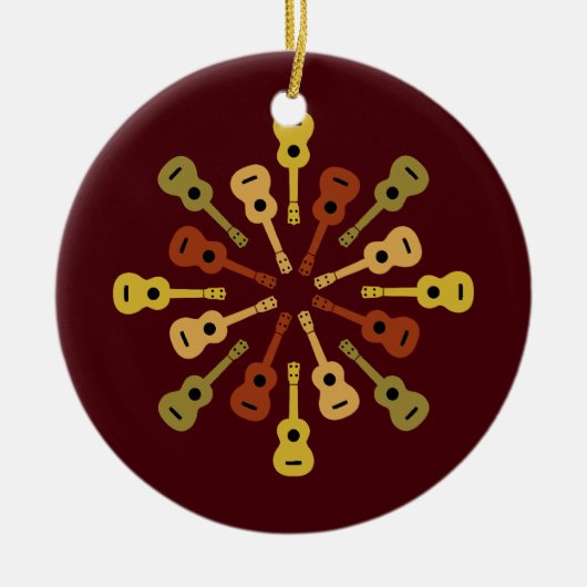 Ukulelegewohnheitsverzierung Keramikornament (Vorne)