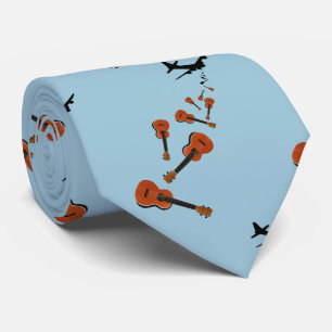 Ukuleles, die aus dem Flugzeug fallen gelassen wer Krawatte