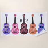 Ukuleles individuelles Mongram Strandtuch (Vorderseite)