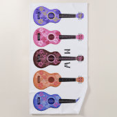 Ukuleles individuelles Mongram Strandtuch (Vorderseite)
