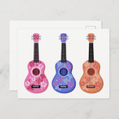 Ukuleles Postcard Postkarte (Vorne/Hinten)