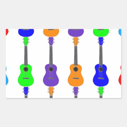 Ukuleles Rechteckiger Aufkleber (Vorderseite)