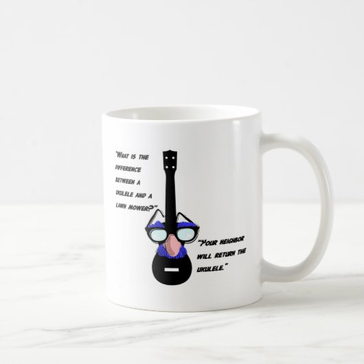 Ukuleles und Rasenmäher Kaffeetasse (Rechts)